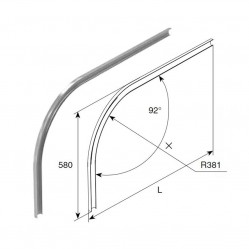Изгиб горизонтальной направляющей R381 H580 L=3600