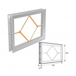 Окно акриловое 452х302 белое с раскладкой ромб для панелей со структурой "филенка"(DH85629)